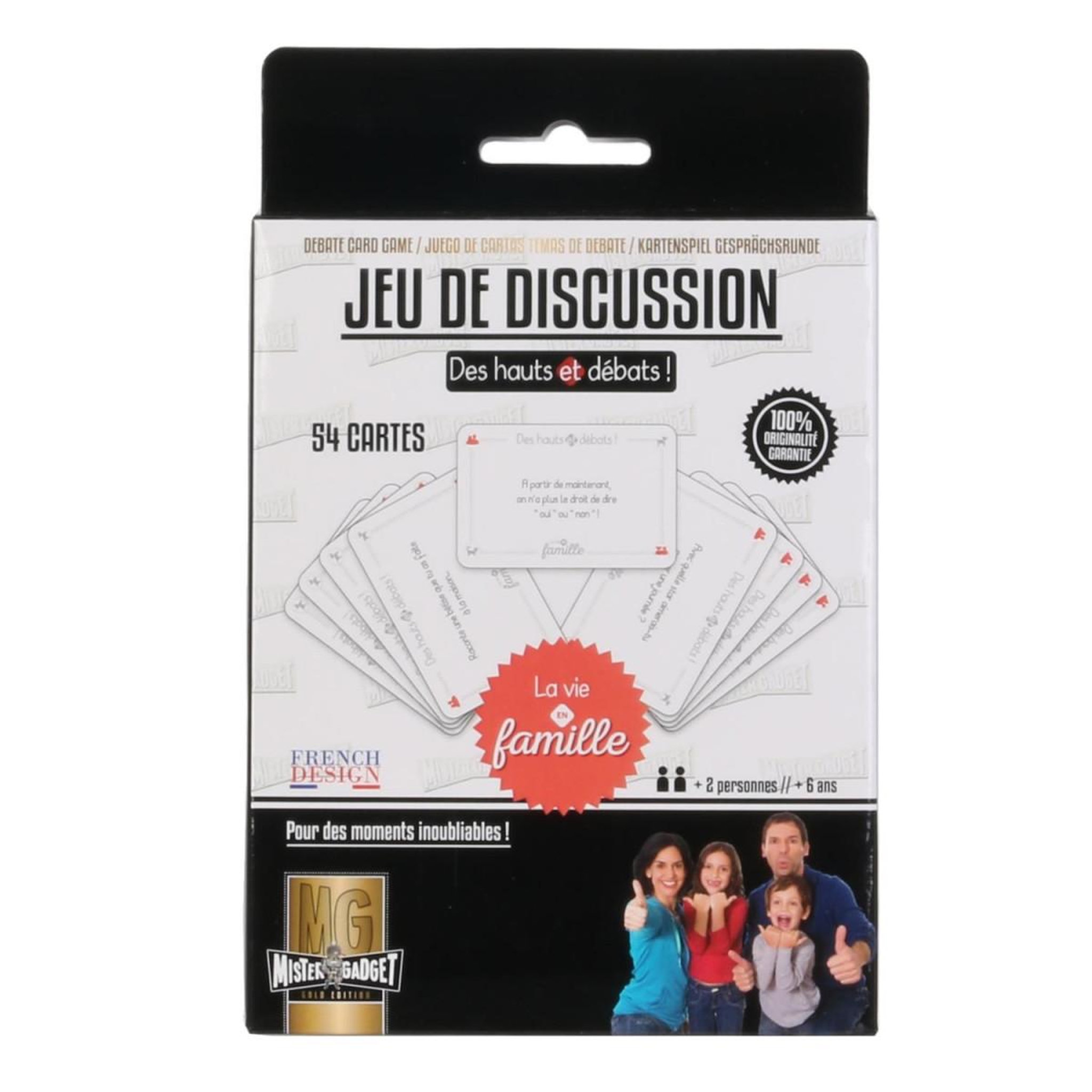 MISTER GADGET Jeu de 54 cartes débat  soirée famille  8cm corail