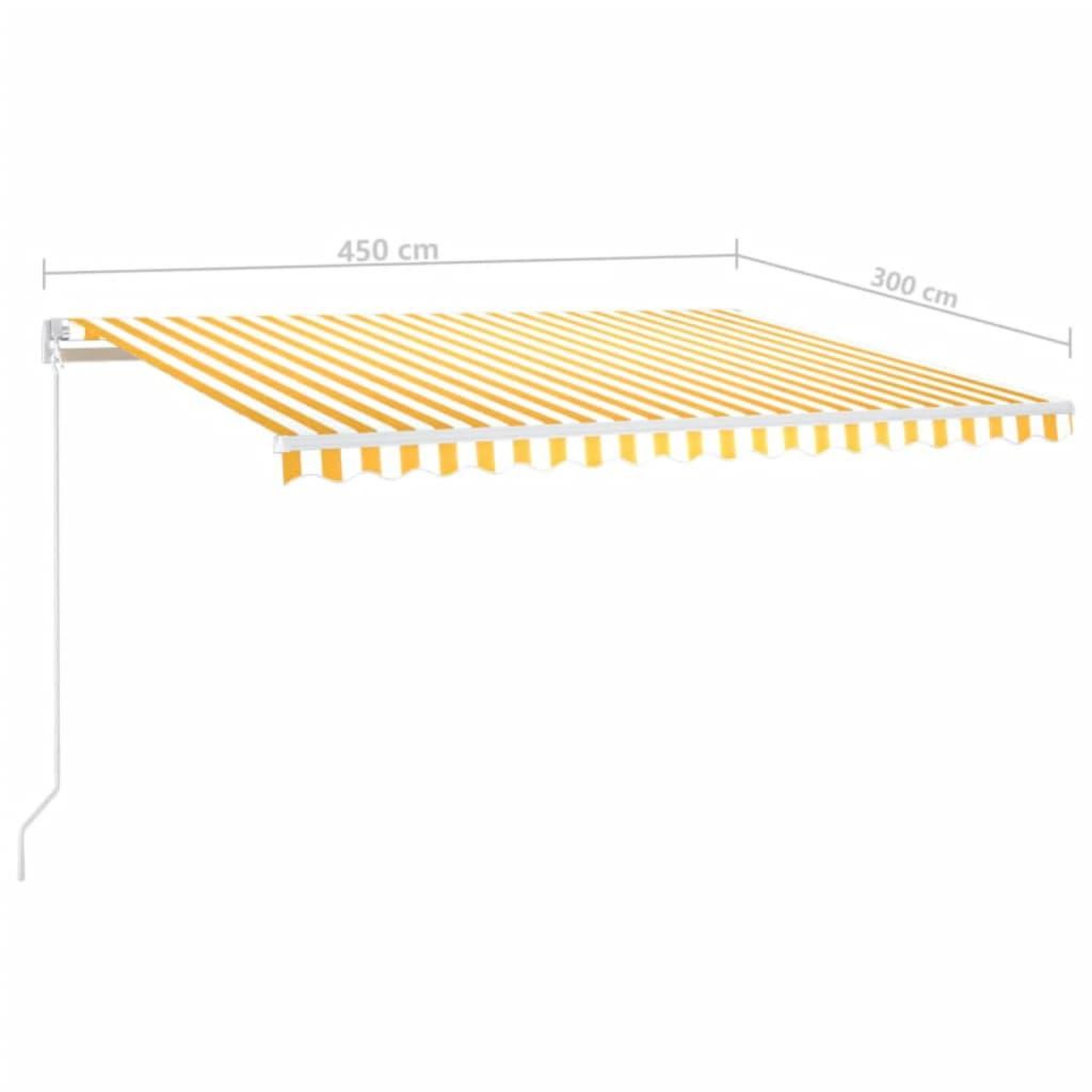 Voir la diapositive 6 : VIDAXL Auvent automatique capteur de vent/LED 450x300cm Jaune et blanc