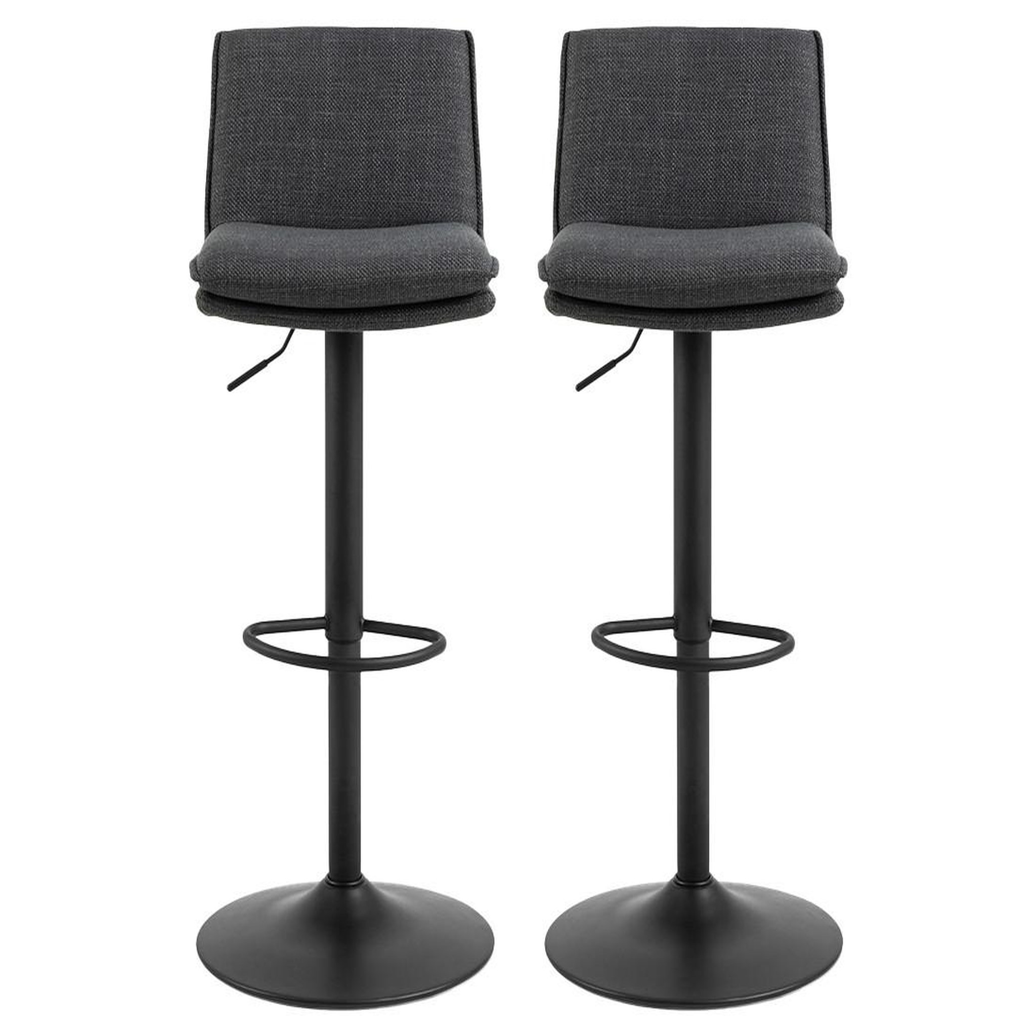 Voir la diapositive 3 : LISA DESIGN Alora - lot de 2 tabourets - ajustables et pivotants - en tissu