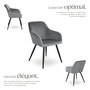 Voir la diapositive 3 : tectake Chaise style scandinave rembourrée aspect velours gris/noir Lot de 6
