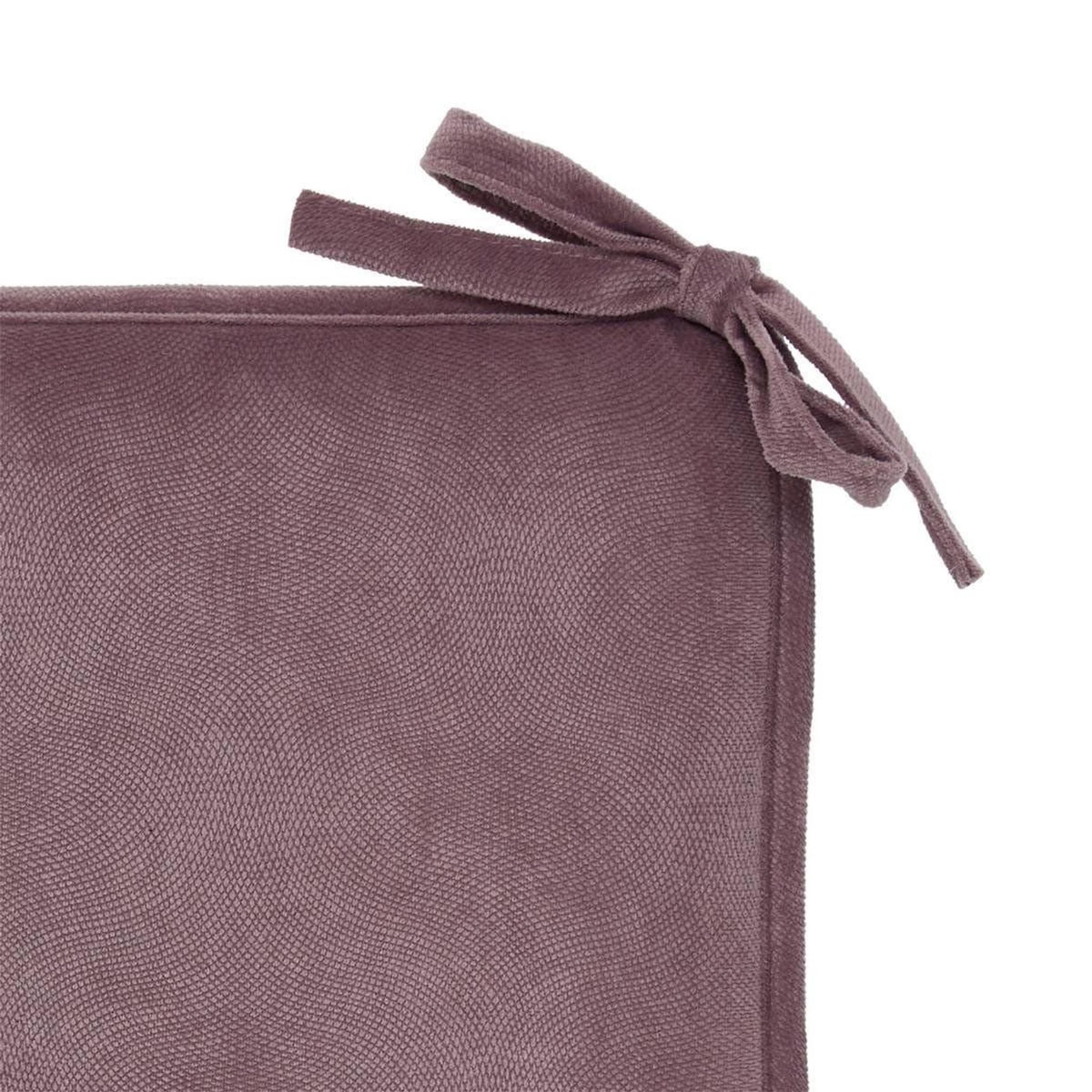 ATMOSPHERA Galette de Chaise Uni  Lilou  38x38cm Parme