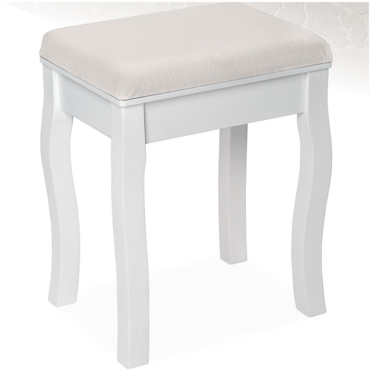 tectake Tabouret pour coiffeuse table de maquillage au look vintage blanc