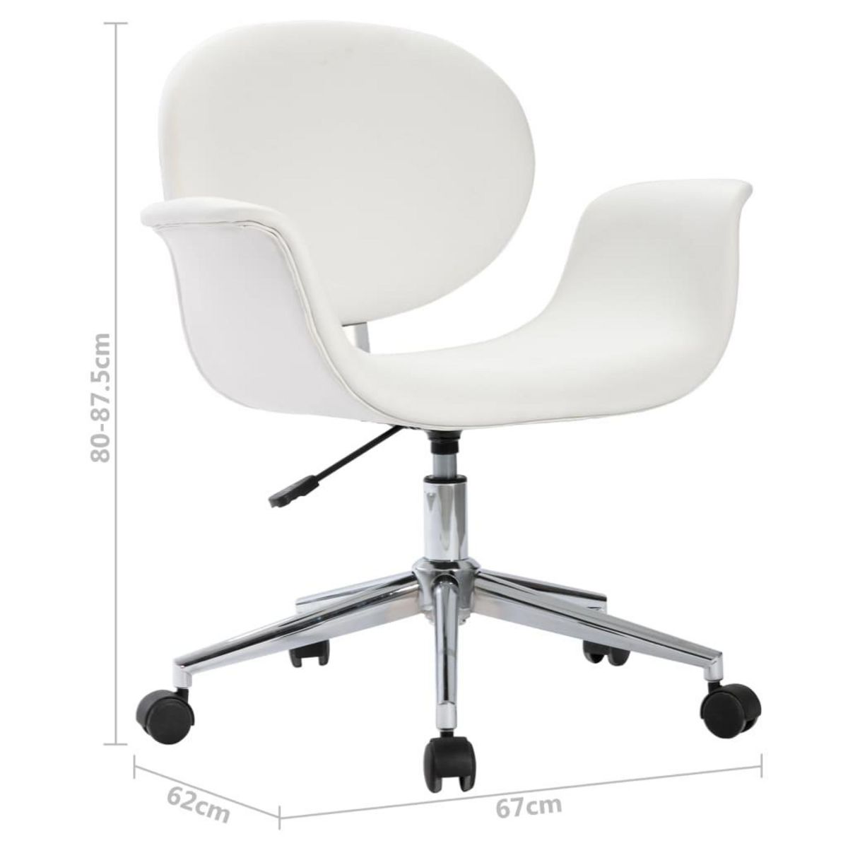 VIDAXL Chaise pivotante de bureau Blanc Similicuir