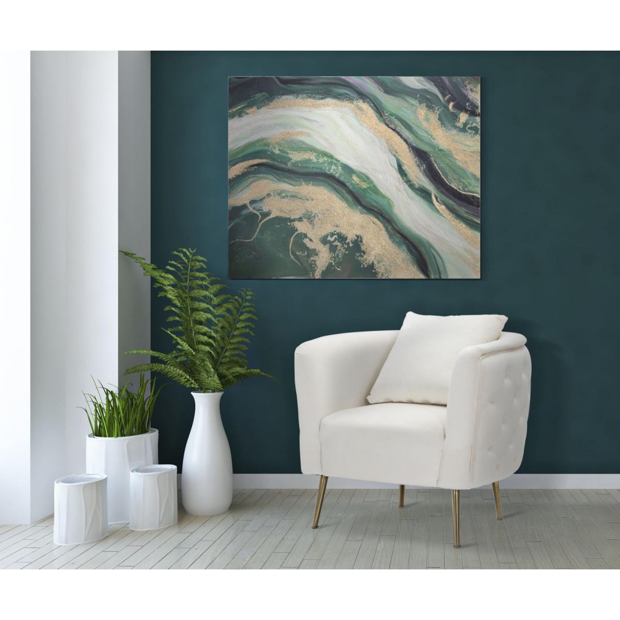 Voir la diapositive 5 : Paris Prix Toile peinture déco  greenery  80x100cm multicolore
