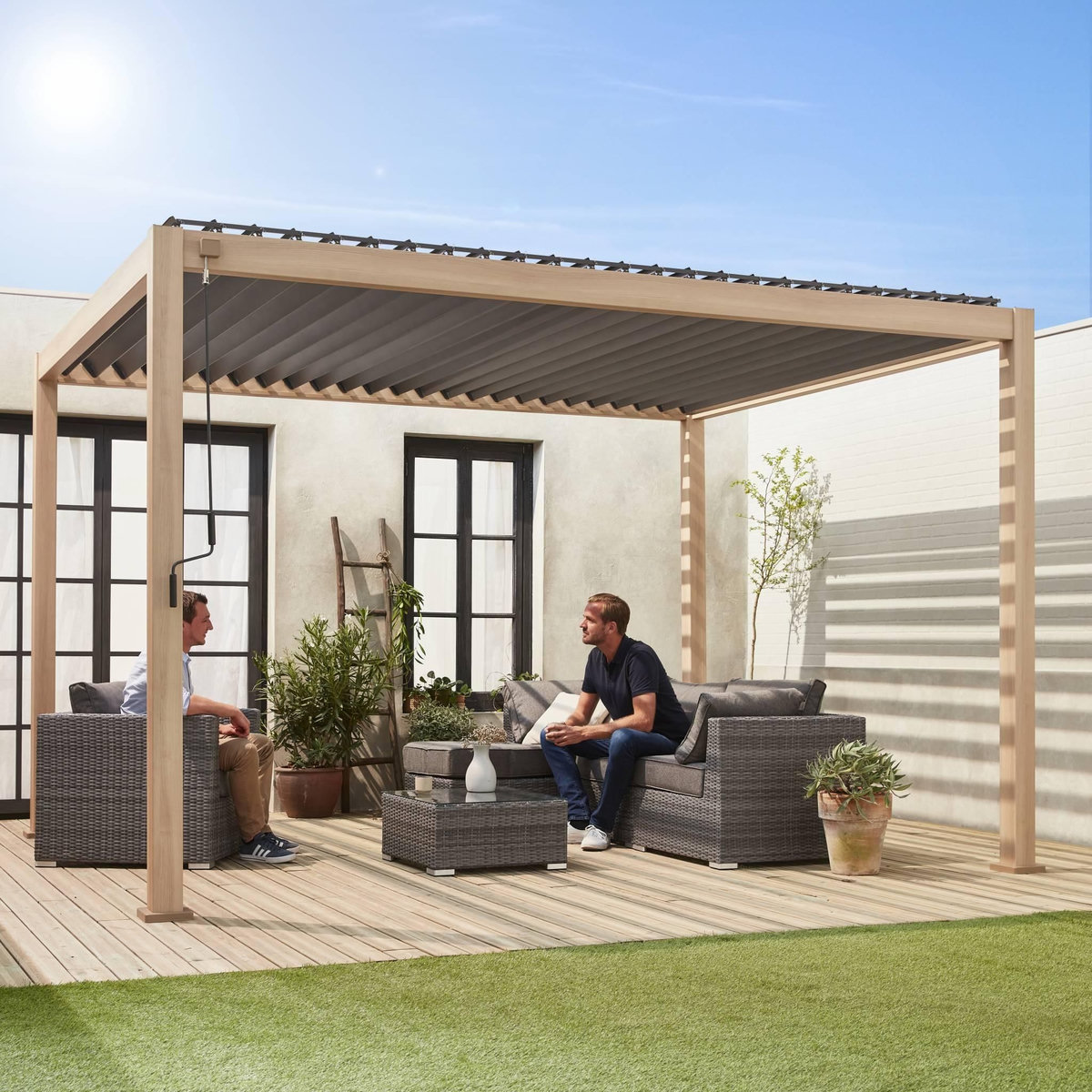 SWEEEK Pergola bioclimatique aluminium lames orientables 4x3m Triomphe