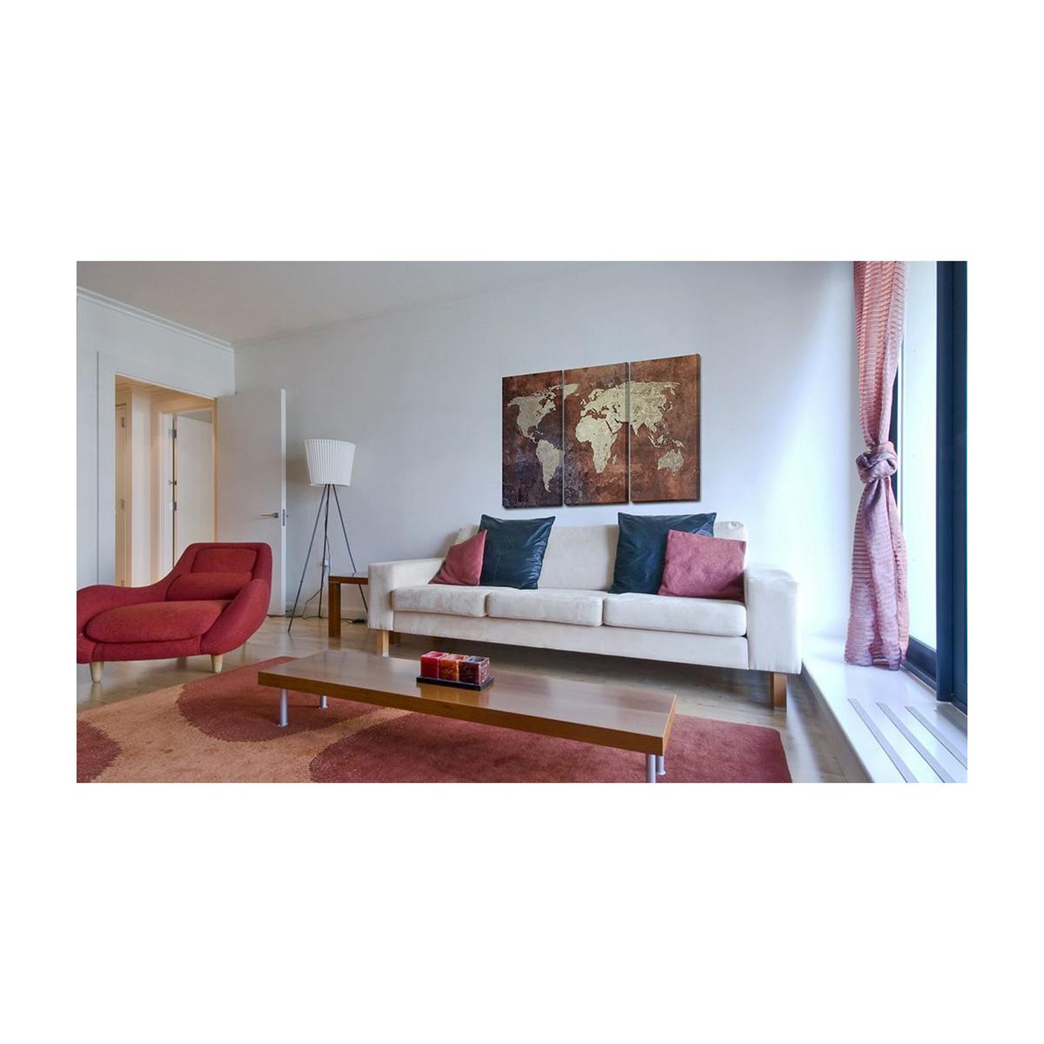 Voir la diapositive 2 : Paris Prix Tableau Imprimé 3 Panneaux  Carte du Monde Dorée