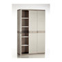 Voir la diapositive 2 : PLASTIKEN TITANIUM PLASTIKEN Armoire 3 portes avec etageres + penderie l105 x p44 x h176 cm Beige et Taupe Gamme TITANIUM  Interieur/Exter
