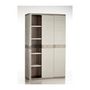 Voir la diapositive 2 : PLASTIKEN TITANIUM PLASTIKEN Armoire 3 portes avec etageres + penderie l105 x p44 x h176 cm Beige et Taupe Gamme TITANIUM  Interieur/Exter
