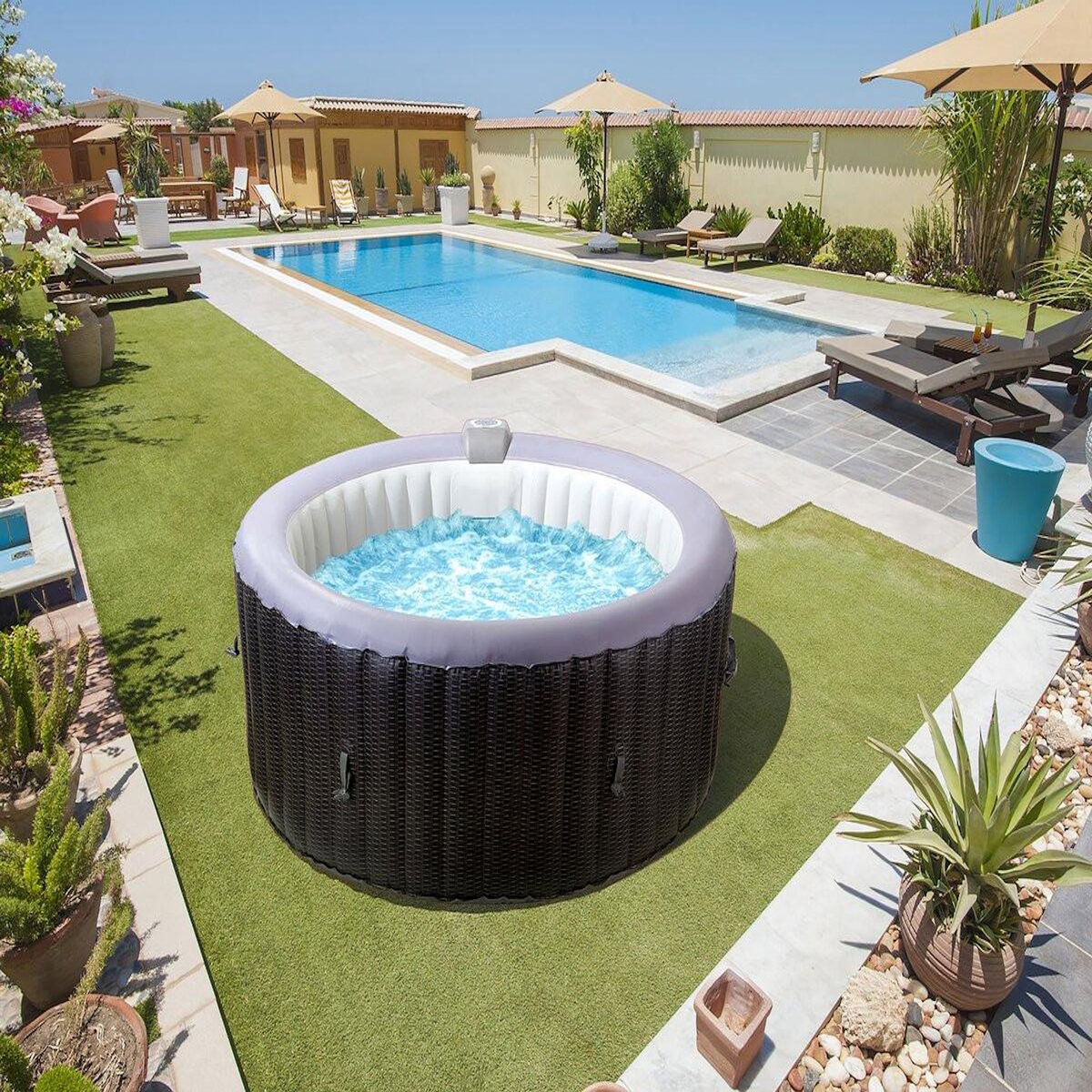 Habitat et Jardin Spa gonflable en PVC   Malaga  - 4 places - Gris