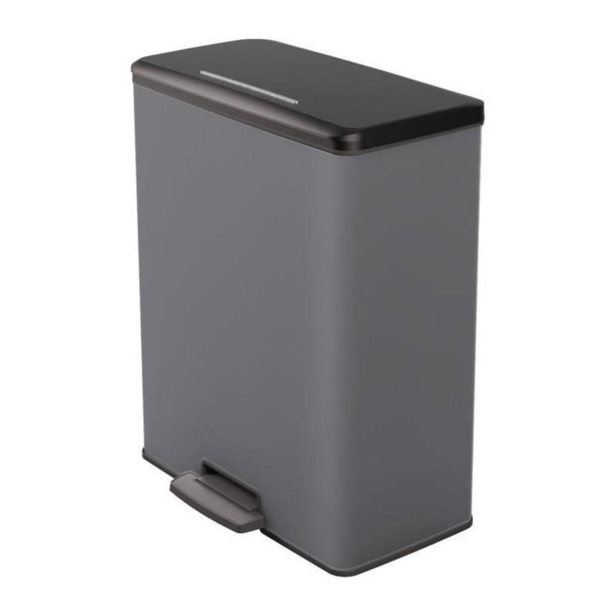 CURVER Poubelle Duo Rectangle - DECO BIN - CURVER - 52L (26+26L) - 49 x 32 x 61 cm - Anthracite