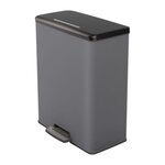 CURVER Poubelle Duo Rectangle - DECO BIN - CURVER - 52L (26+26L) - 49 x 32 x 61 cm - Anthracite