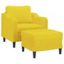 Voir la diapositive 3 : VIDAXL Fauteuil avec repose-pied Jaune clair 60 cm Tissu