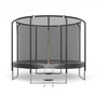 Voir la diapositive 1 : JUMP4FUN Trampoline Semi-Pro 12FT / 366cm Noir avec Filet de sécurité, Tapis de saut, Coussin de protection, Echelle