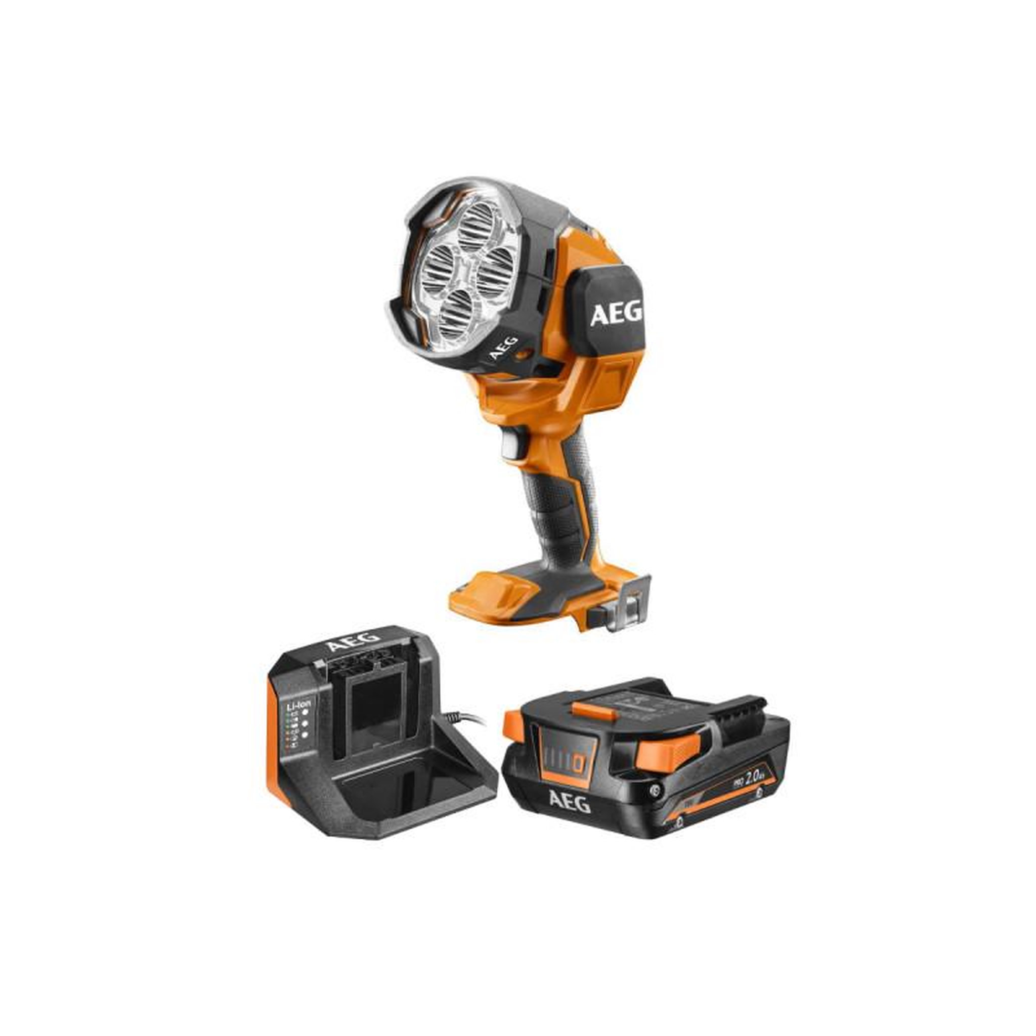 Voir la diapositive 1 : AEG Pack AEG Lampe torche hybride - BTL18-0 - 18V - 1 batterie 2.0Ah - 1 chargeur - SETL1820S