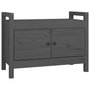 Voir la diapositive 2 : VIDAXL Banc d'entree Gris 80x40x60 cm Bois de pin massif