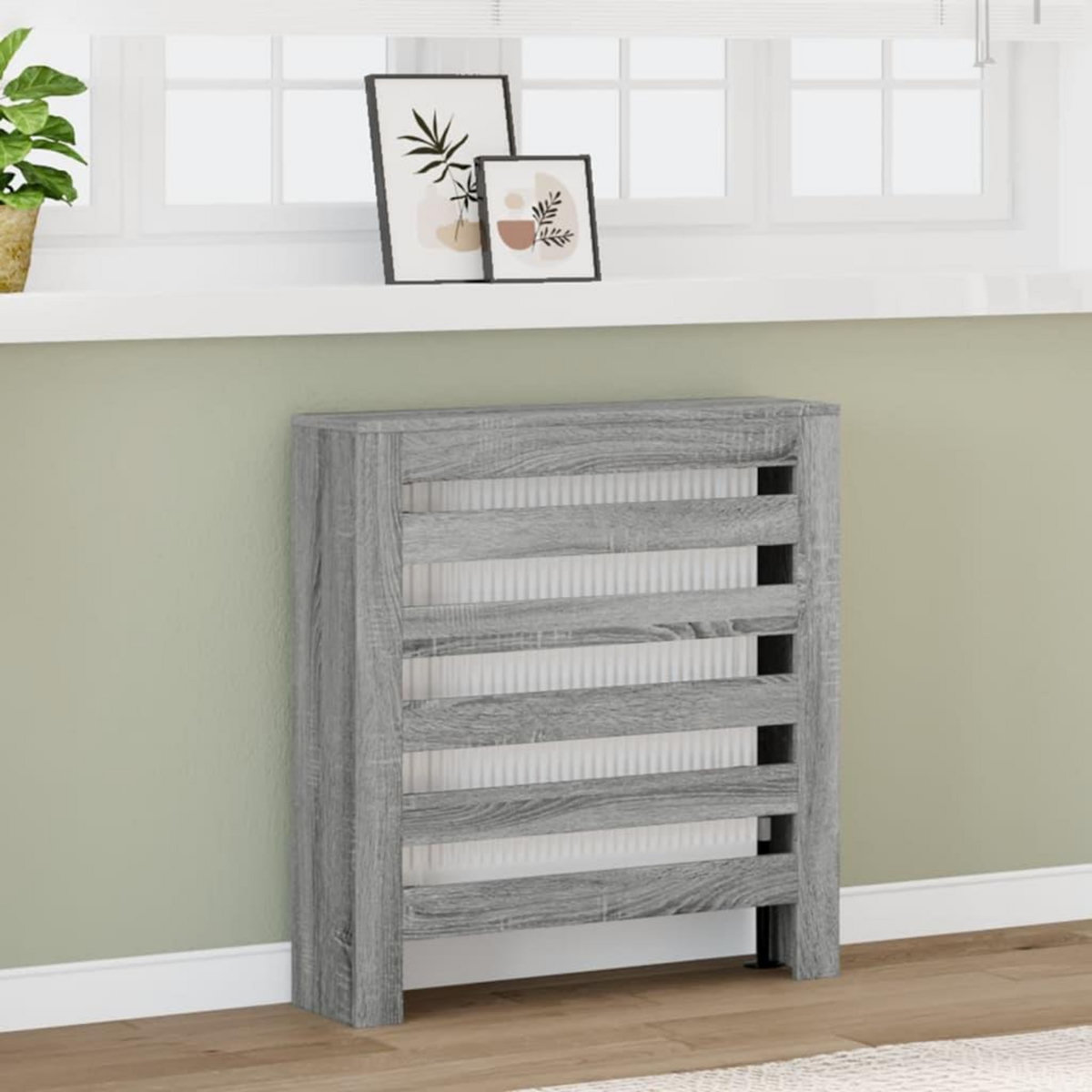 VIDAXL Cache-radiateur sonoma gris 78x20x82 cm bois d'ingenierie