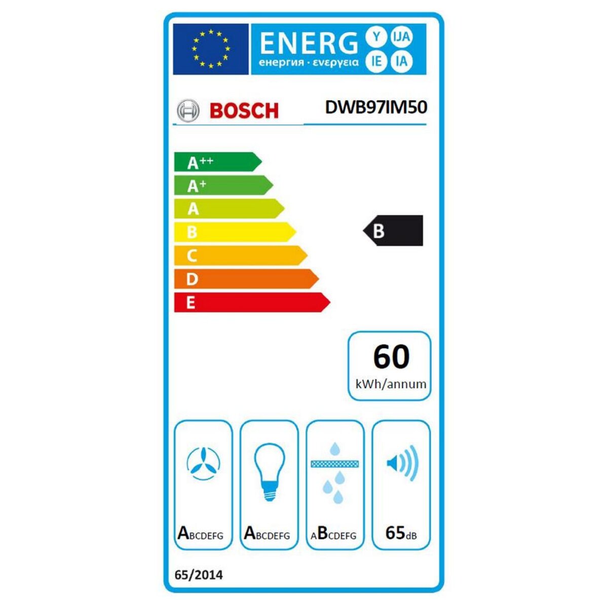 BOSCH Hotte décorative murale 90cm 710m3/h inox - dwb97im50