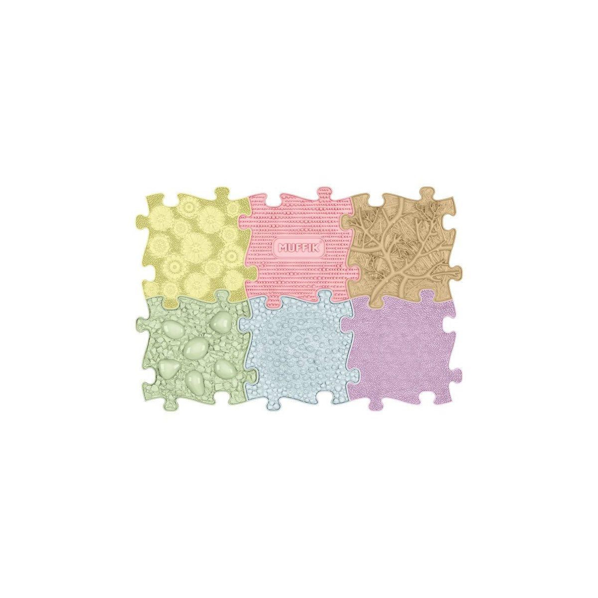 MUFFIK Tapis sensoriel  ensemble bébé pastel - 6 pièces, pastel