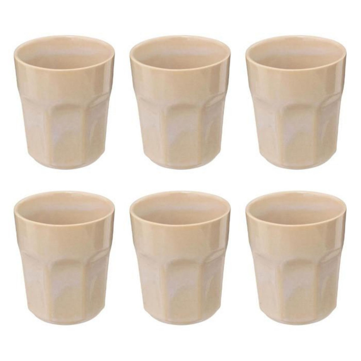 SECRET DE GOURMET Lot de 6 Mugs Design  Roma  30cl Beige