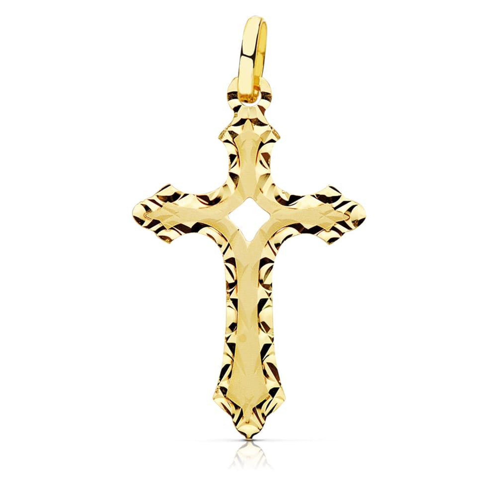 L'ATELIER D'AZUR Pendentif - Médaille Croix Or 18 Carats 750 Jaune - Chaine Offerte