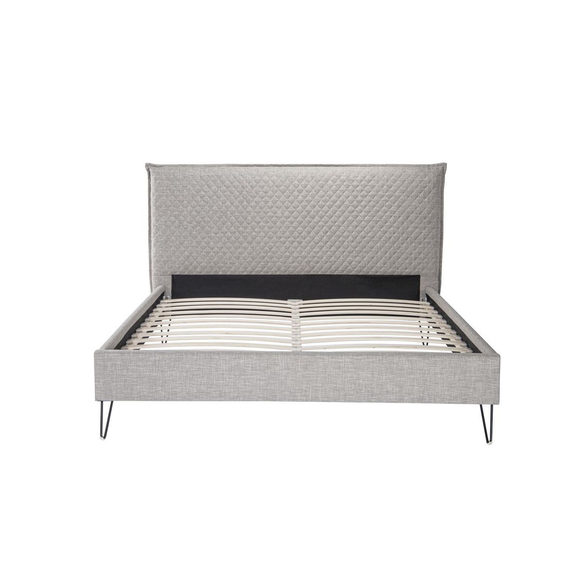 Lit double avec sommier et tête de lit effet matelassé 140x190cm ALBAN