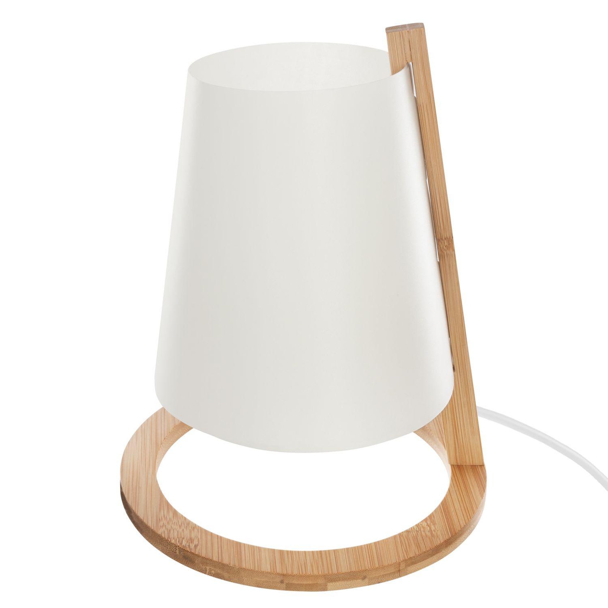 ATMOSPHERA Lampe en bambou scandi - diam. 20 cm - blanc