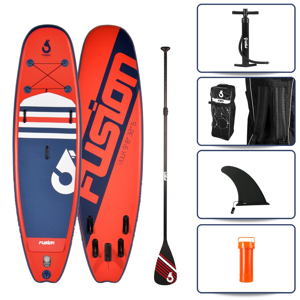 FUSION Pack Stand up paddle avec accessoires VULK 9'8 - 299 x 81 x 13 cm
