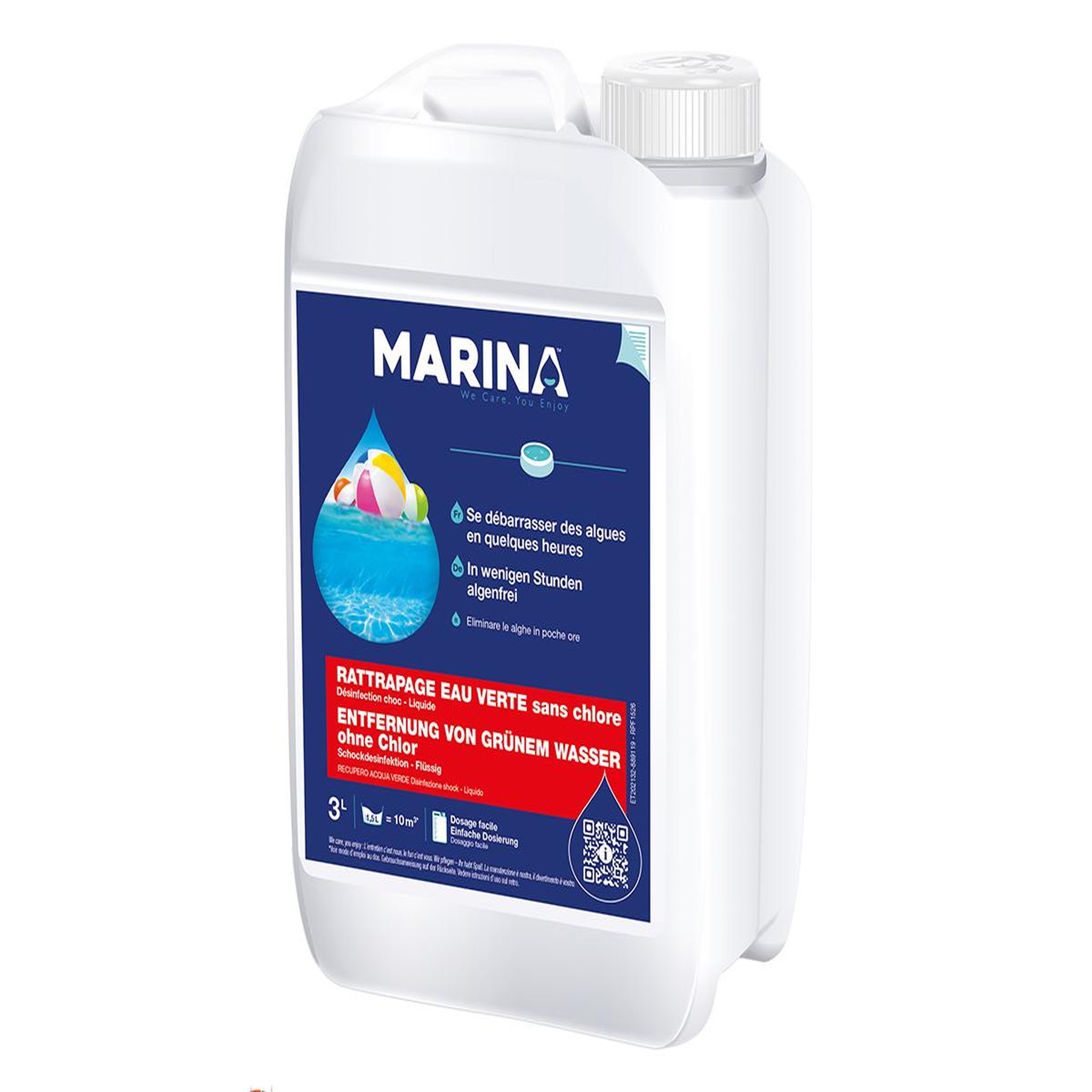 MARINA Anti-algues choc sans chlore SOS rattrapage eau verte 3 L - Marina