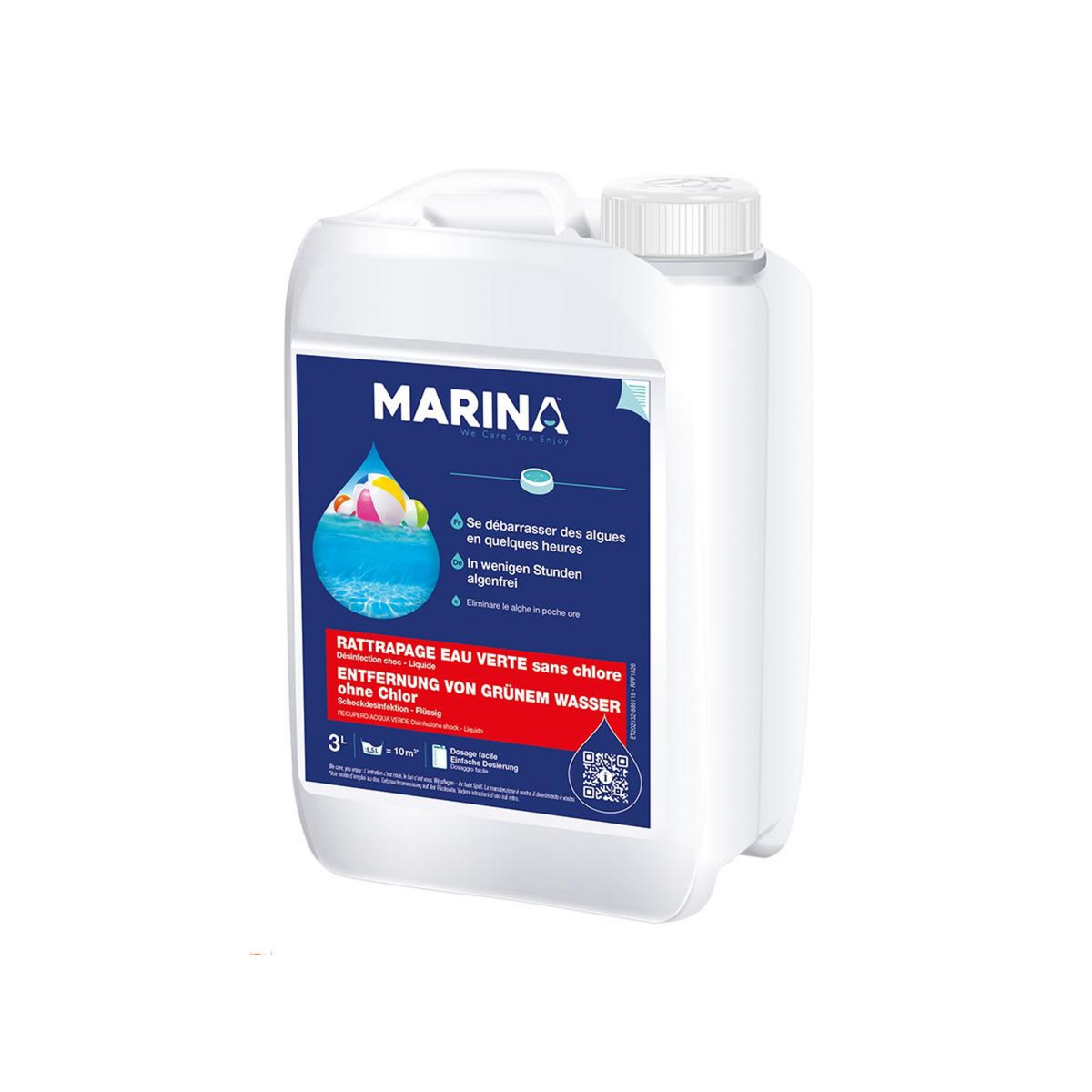 MARINA Anti-algues choc sans chlore SOS rattrapage eau verte 3 L - Marina