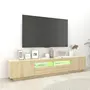 VIDAXL Meuble TV avec lumieres LED Chene sonoma 200x35x40 cm