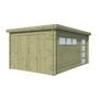 Voir la diapositive 1 : Garage - Bois traité autoclave - Toit plat - 14,35 m² - APETINA