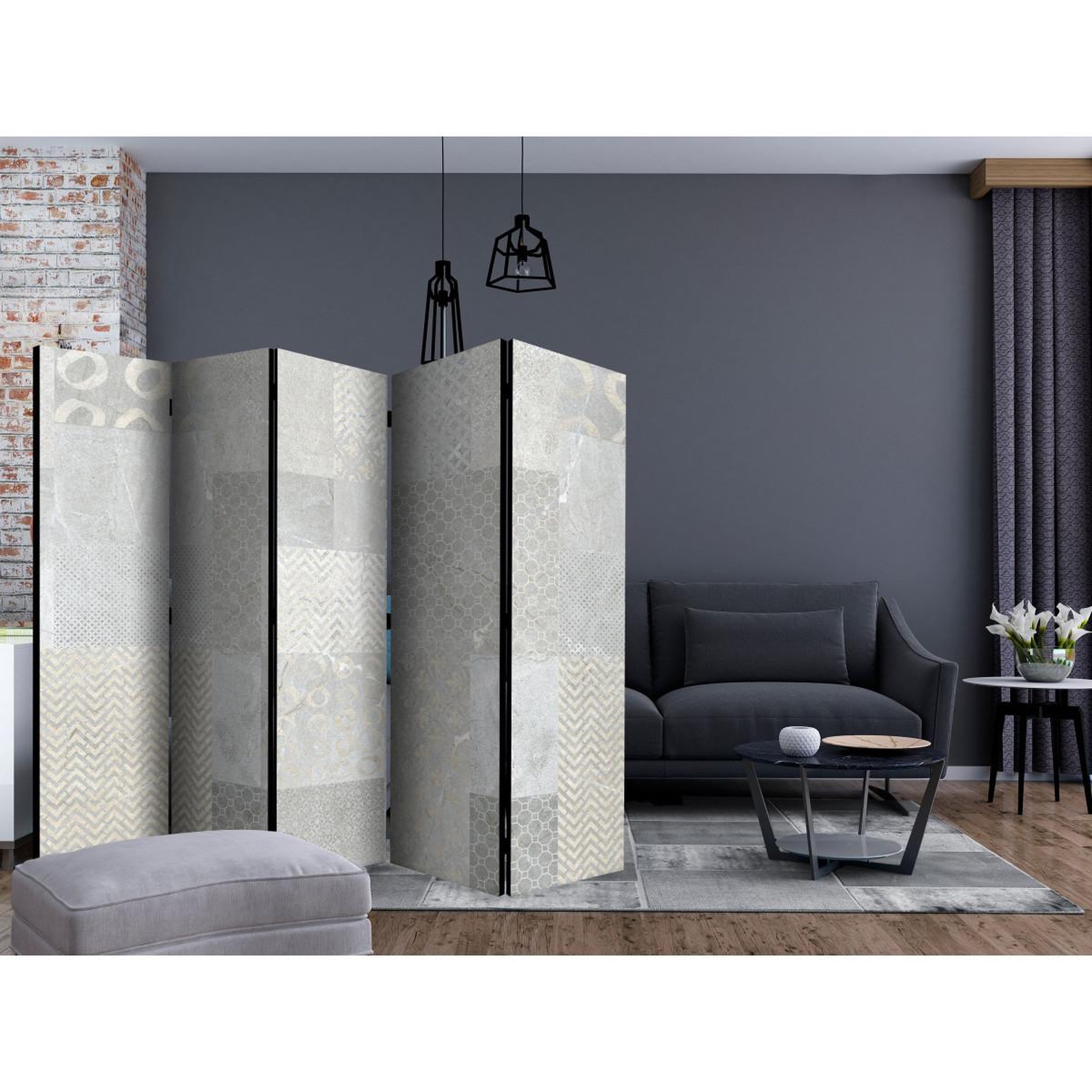 Voir la diapositive 2 : Paris Prix Paravent 5 volets  tiles  172x225cm