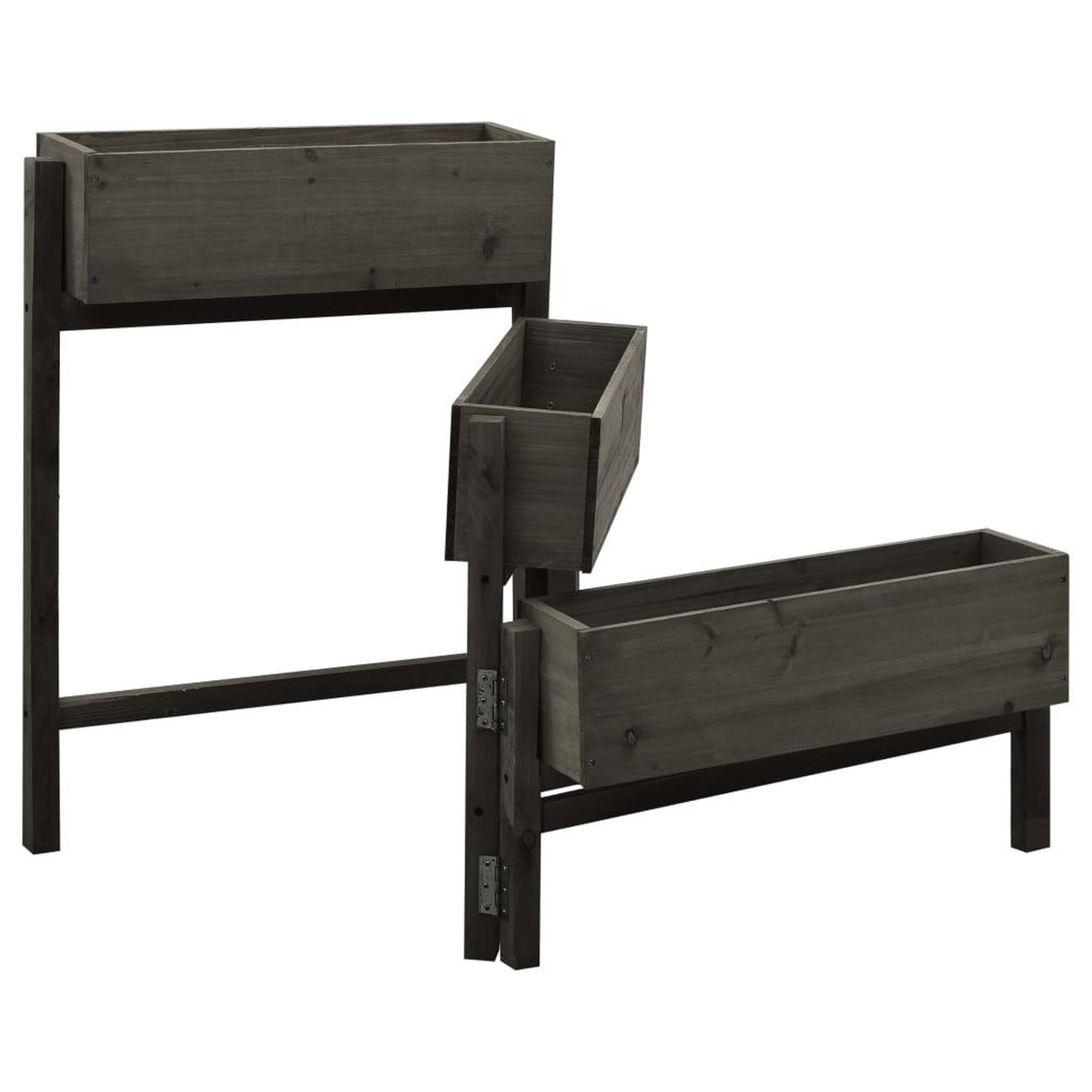 Voir la diapositive 2 : VIDAXL Jardiniere pliable de jardin Gris 60x14x75 cm Bois de sapin
