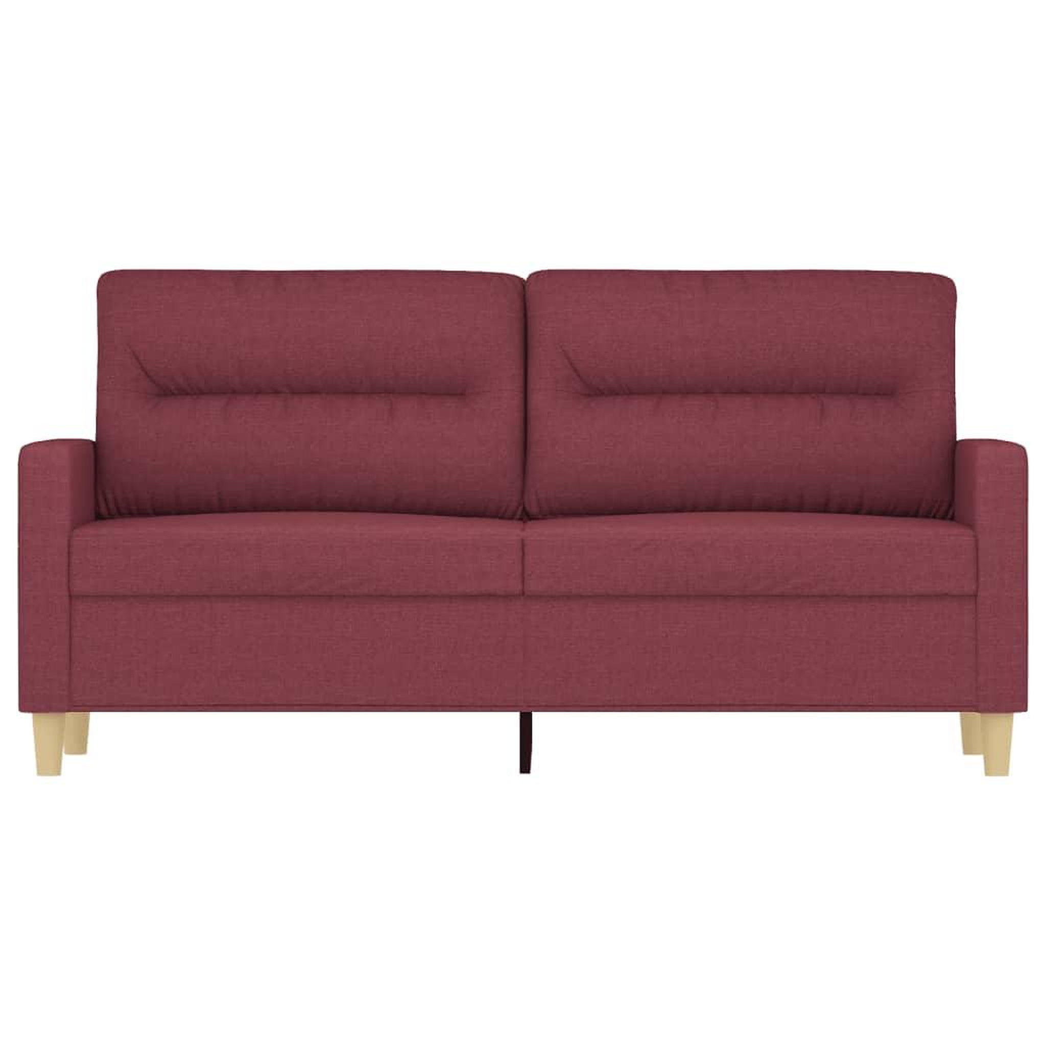 Voir la diapositive 3 : VIDAXL Canape a 2 places Rouge bordeaux 140 cm Tissu