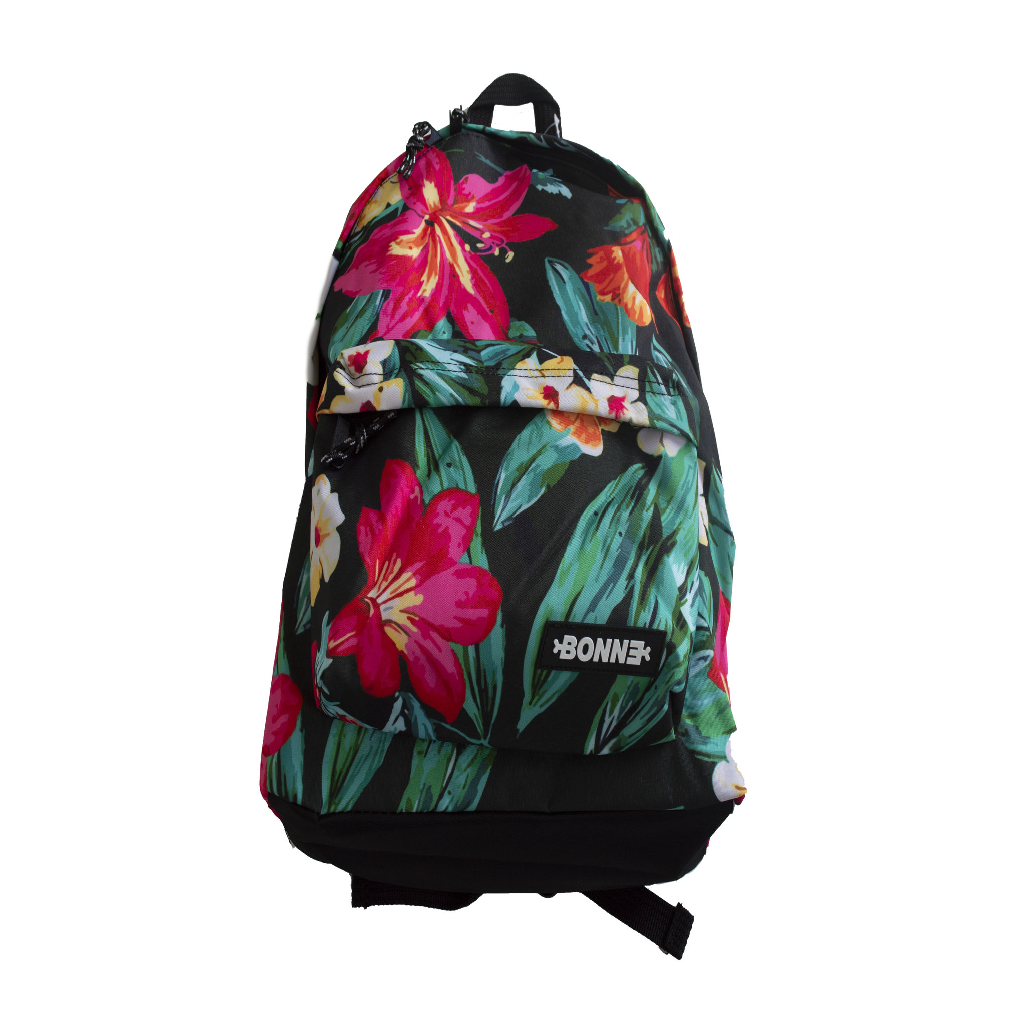  Sac à dos 1 compartiment + poche avant fille Bonne multicolore motif tropical