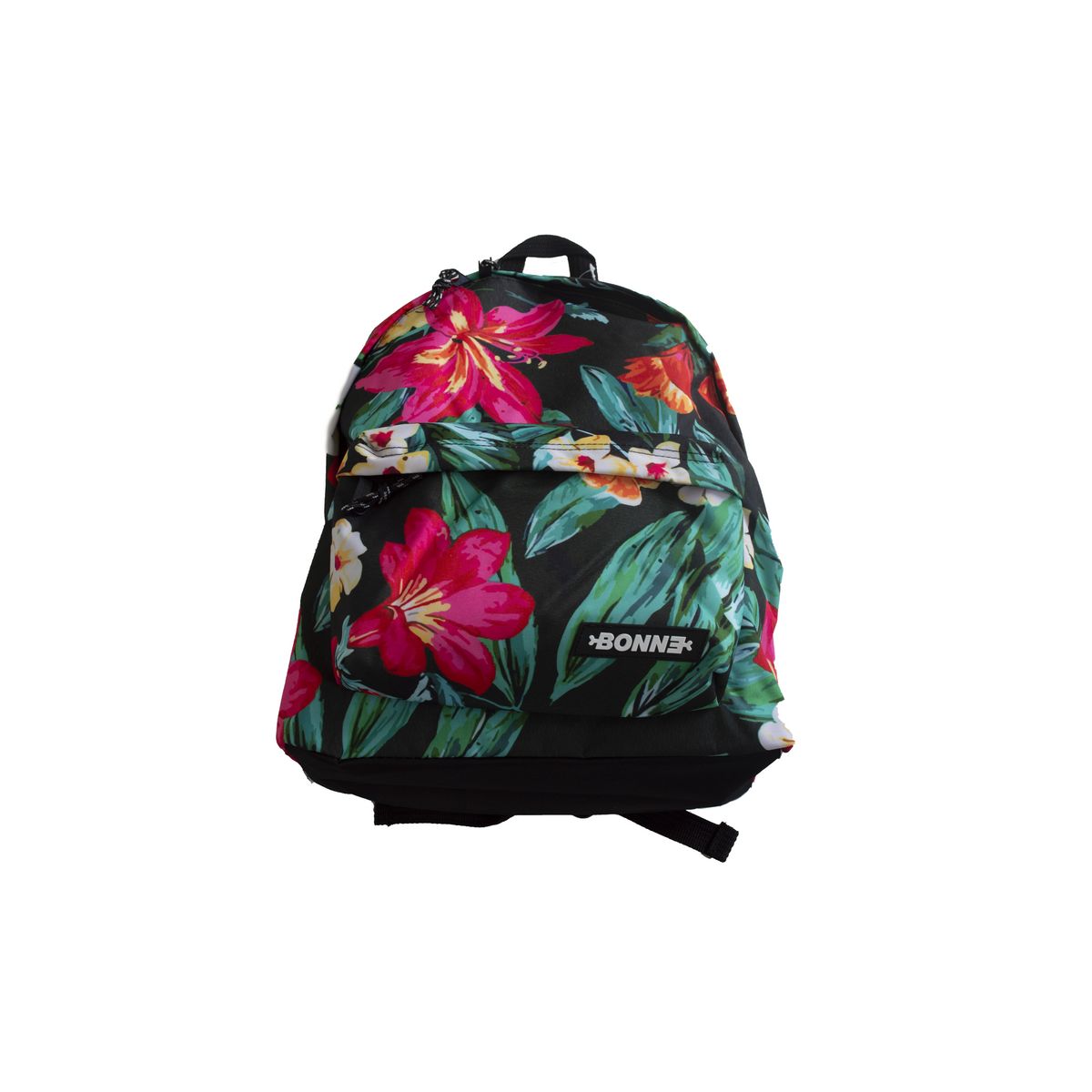  Sac à dos 1 compartiment + poche avant fille Bonne multicolore motif tropical