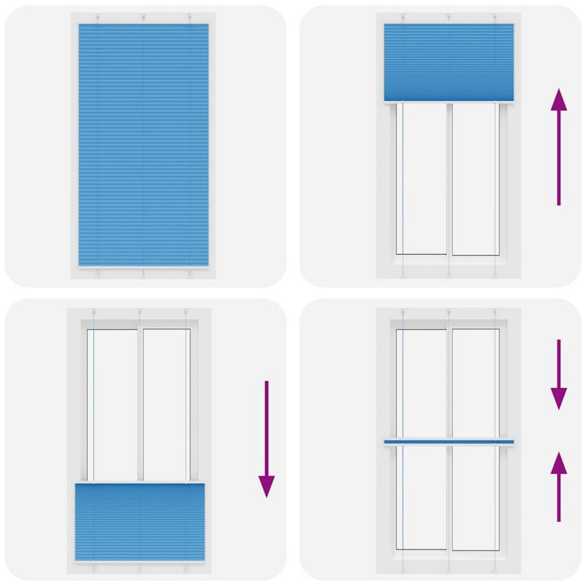 VIDAXL Store plisse bleu 110x200 cm largeur du tissu 109,4cm polyester