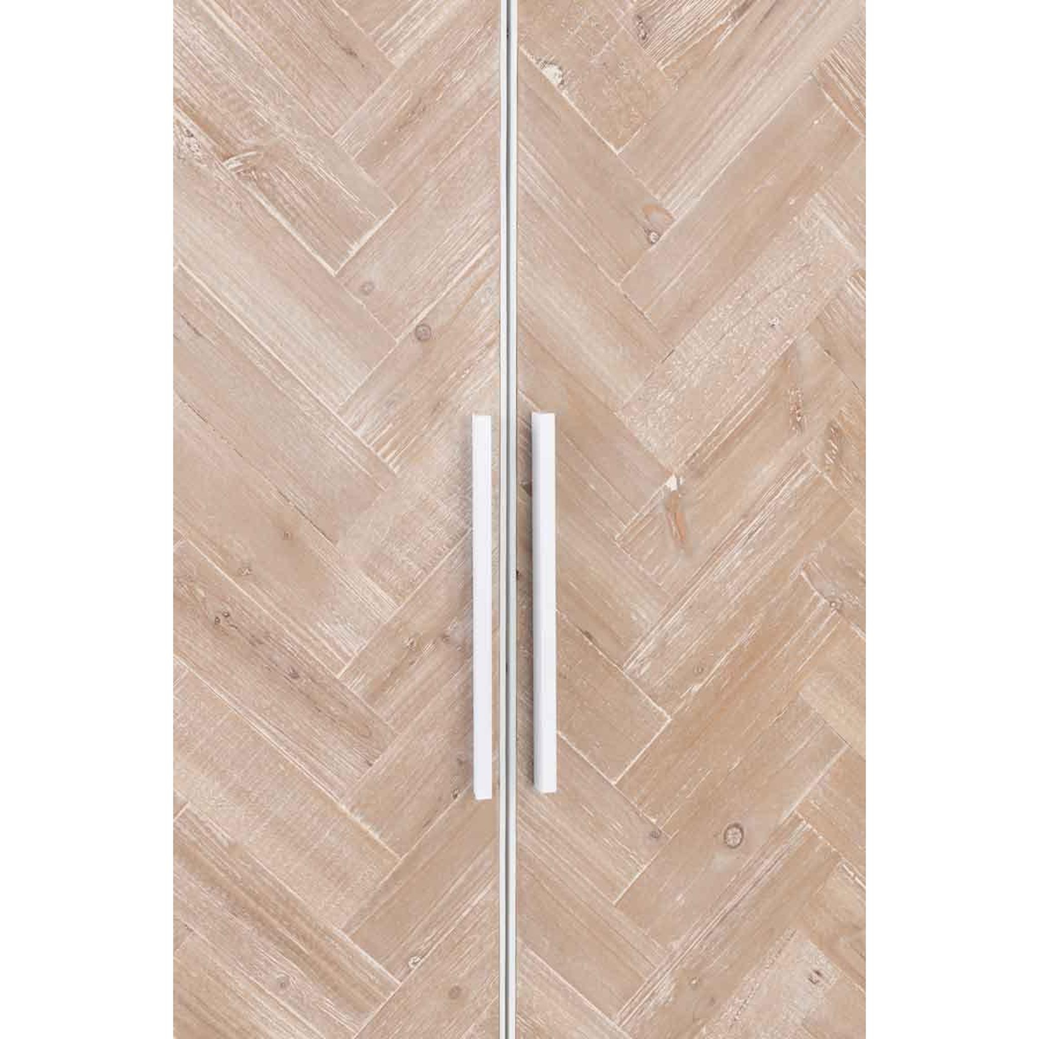 Voir la diapositive 6 : J-LINE Armoire 2 portes  miraza  185cm naturel & blanc