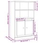 Voir la diapositive 6 : VIDAXL Buffet haut noir 60x35,5x103,5 cm bois d'ingenierie
