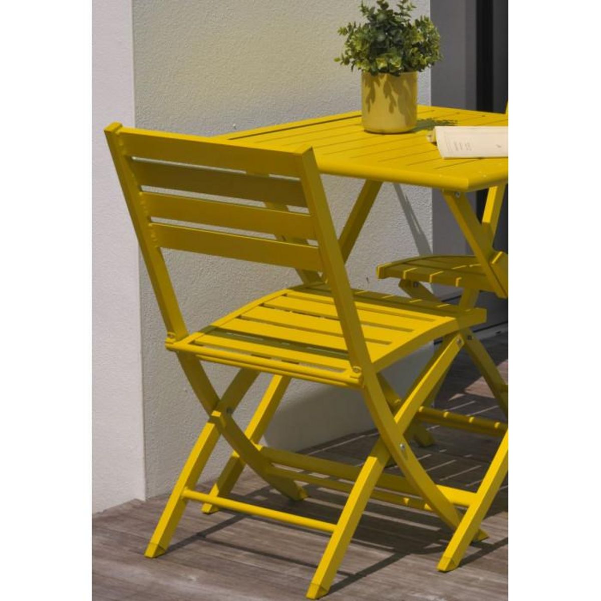 Paris Prix Lot de 2 Chaises de Jardin Pliantes  Marius  82cm Moutarde