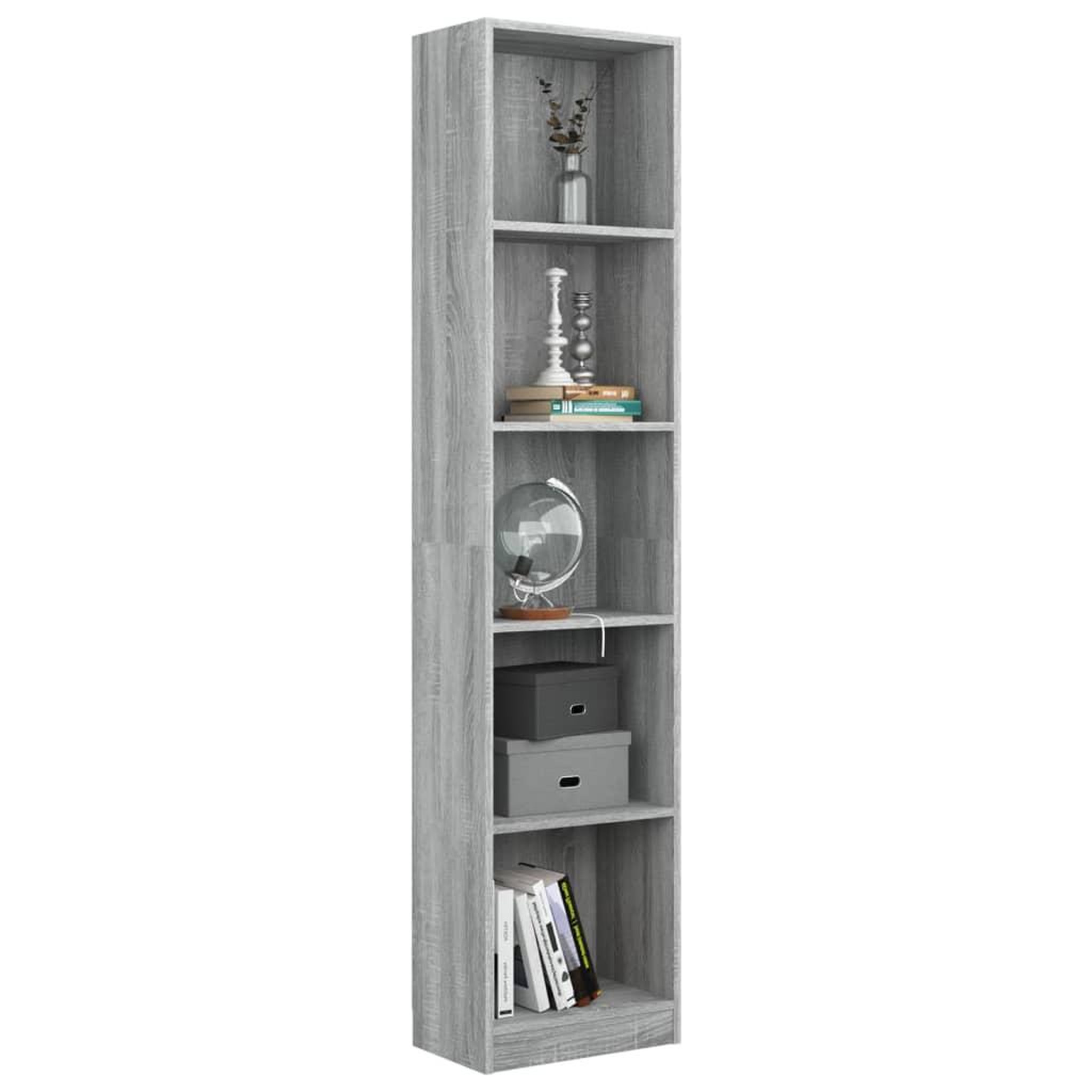 Voir la diapositive 5 : VIDAXL Bibliotheque 5 niveaux Sonoma gris 40x24x175 cm