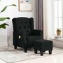 Voir la diapositive 1 : VIDAXL Fauteuil de massage avec repose-pied Noir Tissu