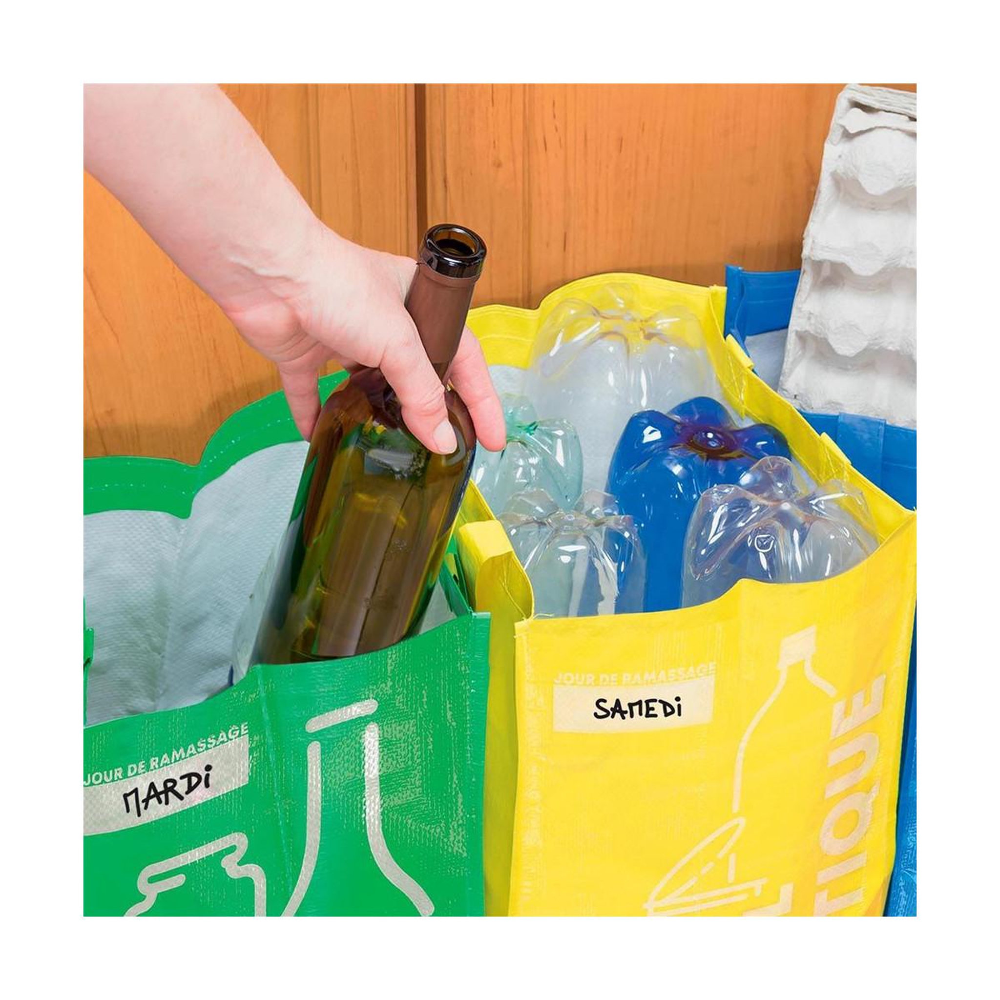 Voir la diapositive 6 : Je cherche une idee Lot de 3 sacs de tri  lavable  40cm multicolore