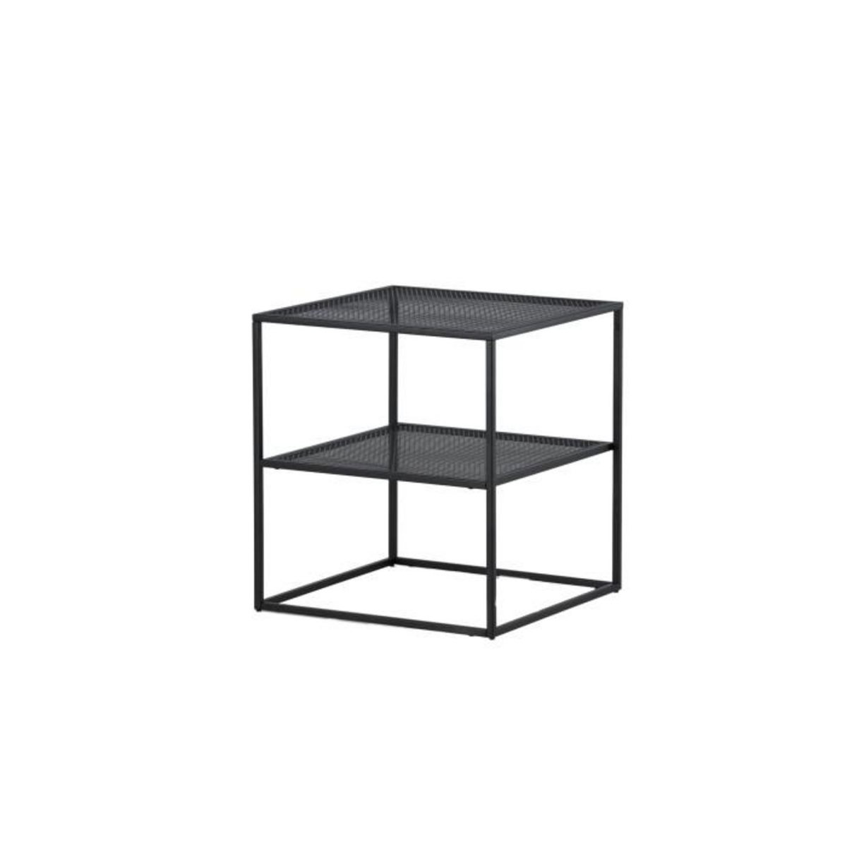 Paris Prix Table d'Appoint Avec Étagère  Netz  60cm Noir