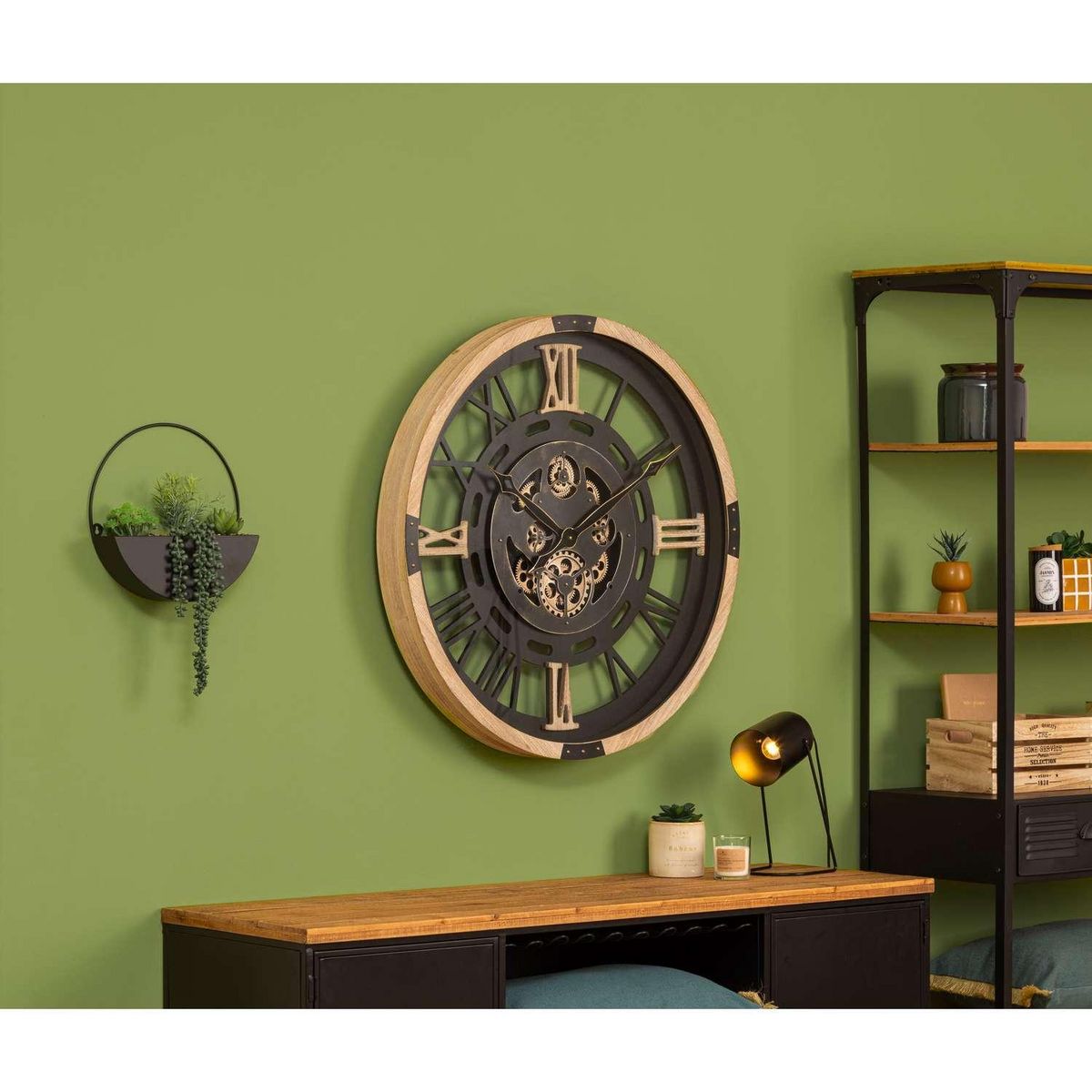 ATMOSPHERA Horlorge murale KENT - Diam 80 cm