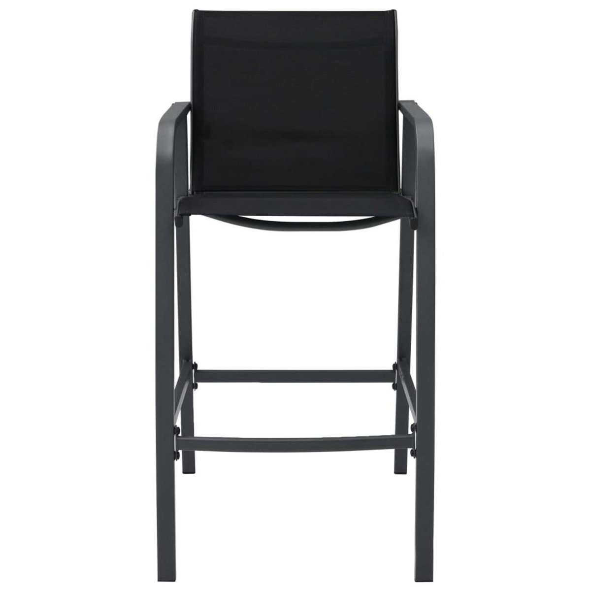 VIDAXL Chaises de bar de jardin lot de 4 Noir Textilene