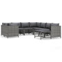 Voir la diapositive 1 : VIDAXL Salon de jardin 9 pcs avec coussins Resine tressee Gris