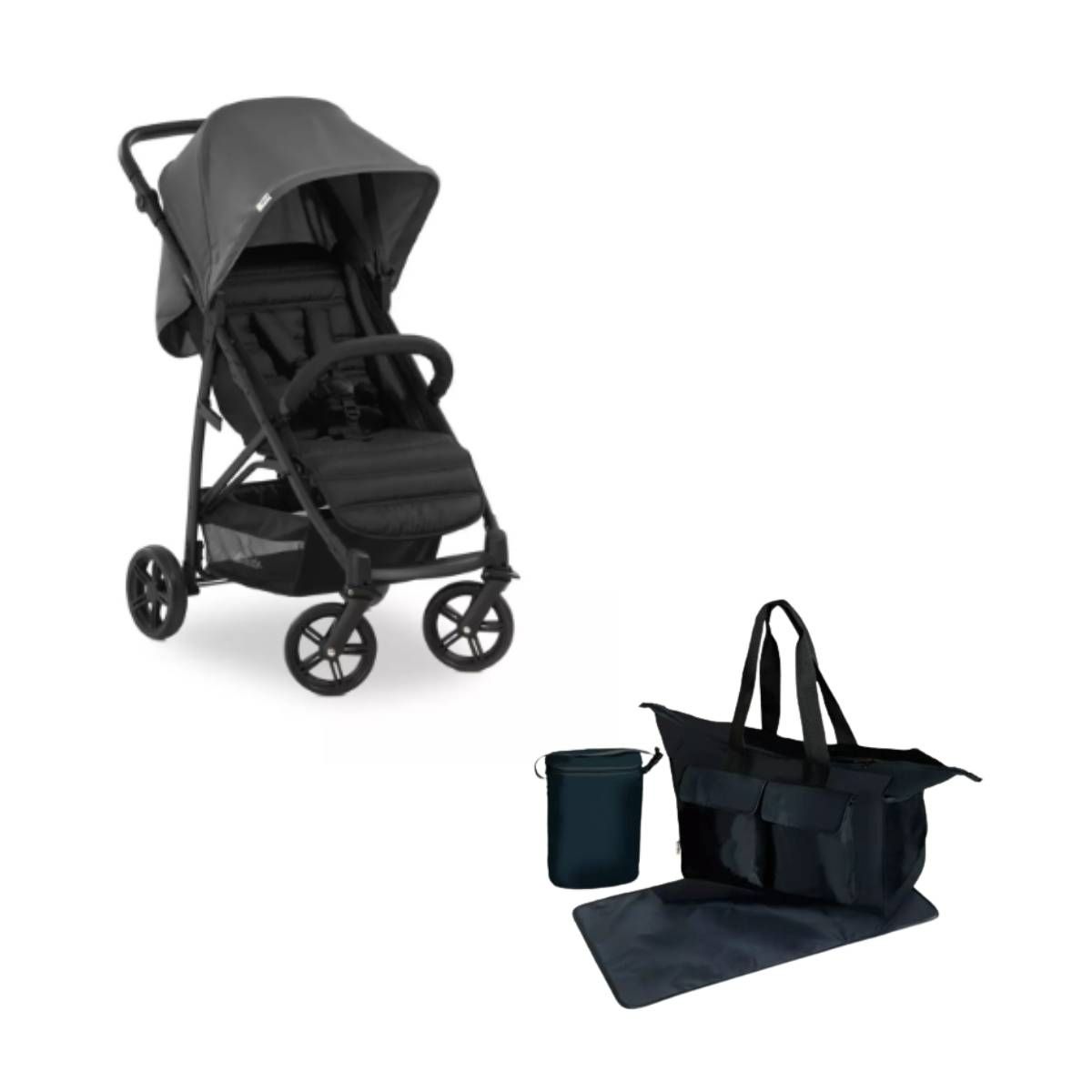 HAUCK Poussette citadine Rapid 4 Grise + Sac à Langer Care Me Charcoal gris
