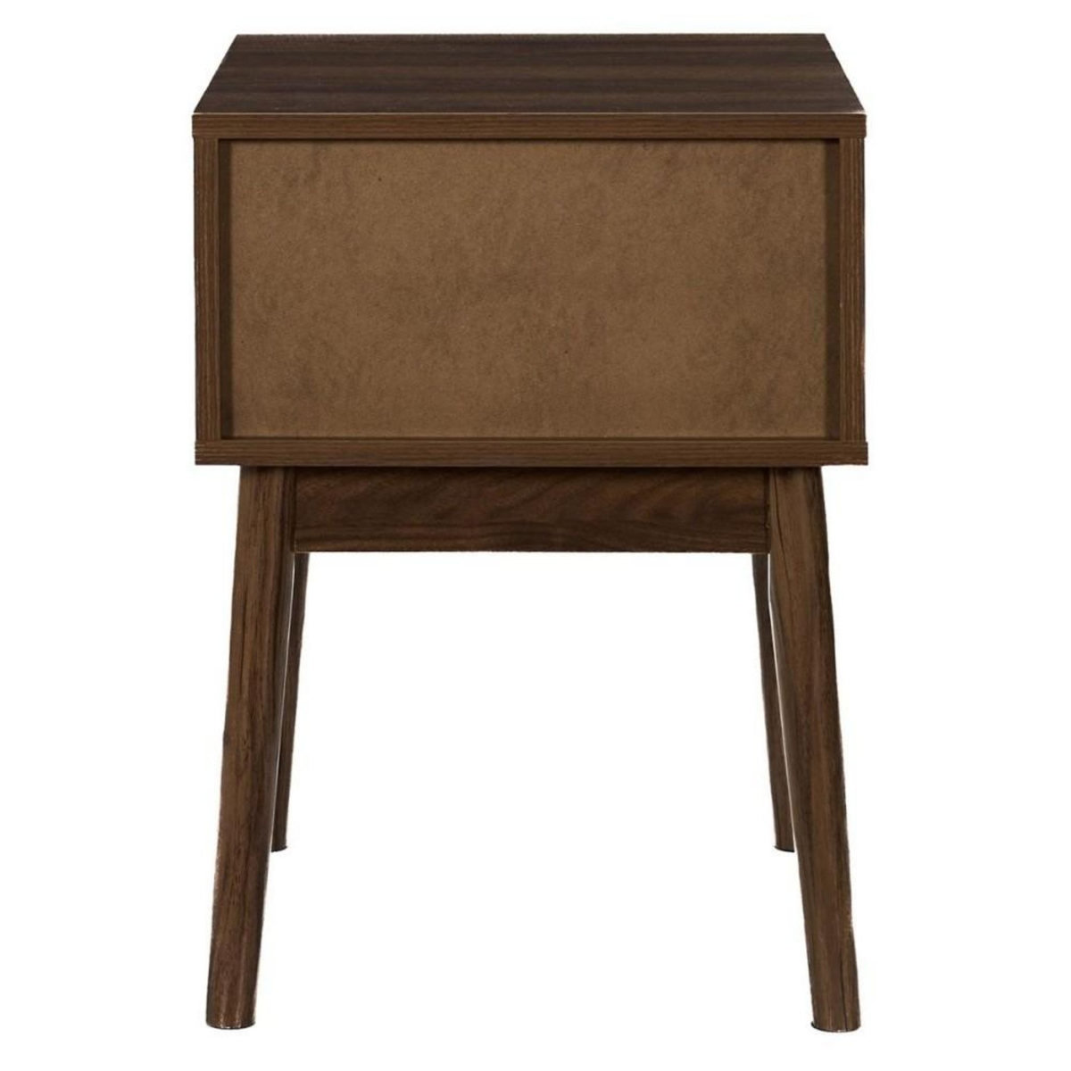 The Home Deco Factory Table de chevet marron 1 tiroir avec poignée dorée