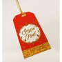  6 étiquettes cadeaux rouges 'Joyeux Noël'- Paillettes dorées